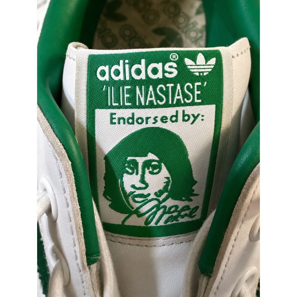 Adidas Ilie Nastase 519076 White Green Leather Tennis Shoes Men's 11 Rare 2007 - Picture 4 of 6